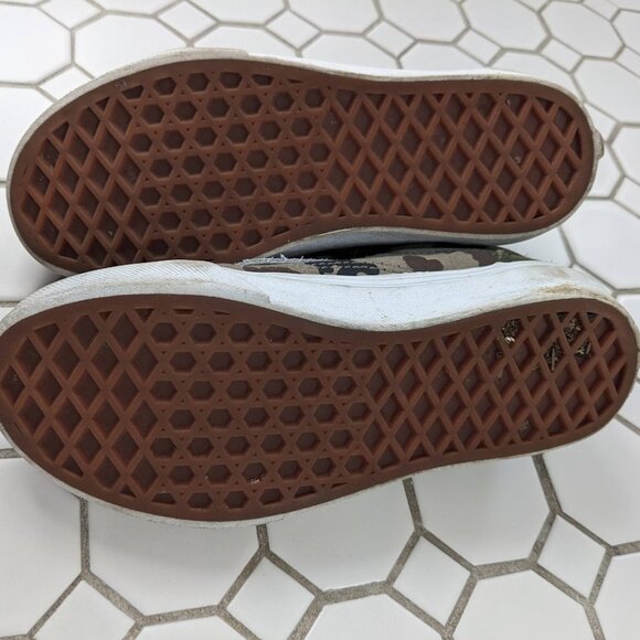 SUPER CLEAN Vans Old Skool Cordura White Asparagus/Desert Camo Sneakers SIZE 1 - Picture 4 of 5